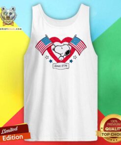 Hot Peanuts Snoopy Since 1776 USA Flag Heart Tank-top
