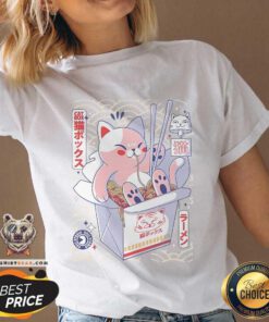 Nice Cute Japan Cat Box V-neck