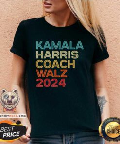 Nice Kamala Harris Coach Walz 2024 Retro V-neck