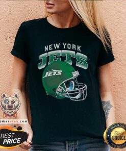 Nice New York Jets Gradient Helmet V-neck