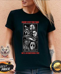 Official Horror Every Step You Take We'll Be Watching You V-neck
