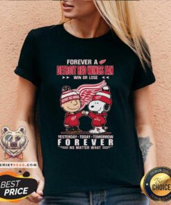 Original A Detroit Red Wings Fan Yesterday Today Tomorrow Forever V-neck