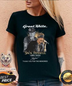 Original Great White Jack Russell 1960-2024 Signature Thank You V-neck