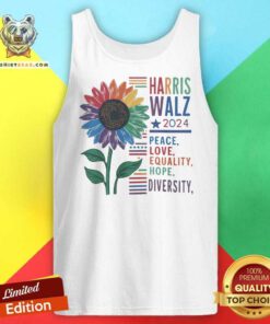 Original Harris Walz 2024 Sunflower Peace Love Equality Hope Diversity Tank-top