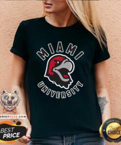 Original Miami University Redhawk Cartoon Logo V-neck