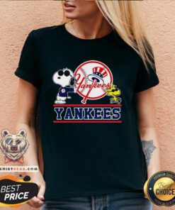 Original New York Yankees Cool Snoopy And Woodstock V-neck
