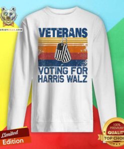 Premium Vintage Veterans Voting For Harris Walz Walz 2024 Sweatshirt