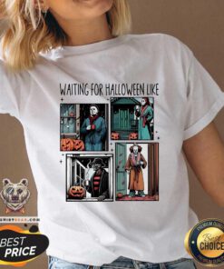 Premium Waiting For Halloween Like Horror Movie Characters V-neck
