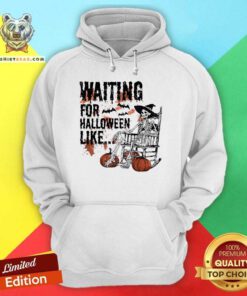 Premium Waiting For Halloween Like Skeleton Pumpkin Hoodie