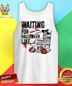 Premium Waiting For Halloween Like Skeleton Pumpkin Tank-top