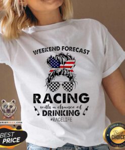 Premium Weekend Forecast Racing With A Chance Of Drinking V-neck