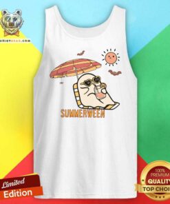 Pretty Cute Ghost Spooky Beach Summer Vacation Halloween Tank-top