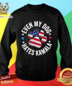 Pretty Even My Dog Hates Kamala Anti Harris USA Flag 2024 Sweatshirt