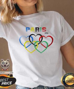 Pretty Paris 2024 Olympic Heart Rings V-neck