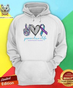 Pretty Peace Love Life Suicide Prevention Awareness Hoodie
