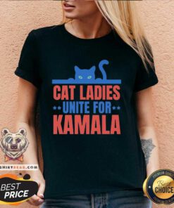 Top Cat Ladies Unite For Kamala Vote Blue V-neck
