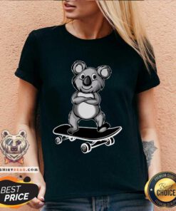 Top Cool Koala Skateboard V-neck