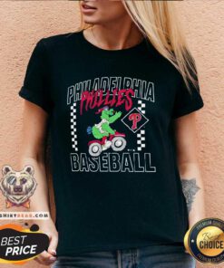 Top Mascot Phillie Phanatic A Bike Philadelphia Phillies Baseball V-neck