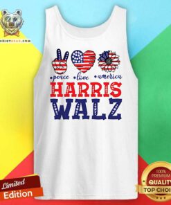 Top Peace Love America Harris Walz Tank-top