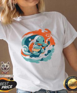 Top Pokemon Squirtle Water Starter Paint V-neck