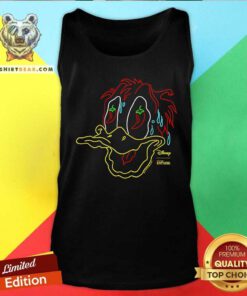 Awesome Disney Hot Ones Donald Duck Melting Face Retro Neon Outline Tank-top