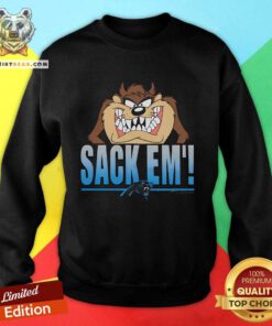 Awesome Looney Tunes Taz Sack Em' X Carolina Panthers Sweatshirt