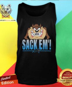 Awesome Looney Tunes Taz Sack Em' X Carolina Panthers Tank-top