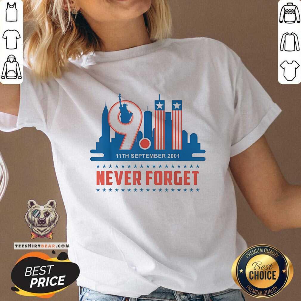 Awesome Never Forget September 11 2001 Memorial Day American Flag V-neck