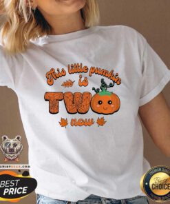 Awesome This Little Pumpkin Is Two Now Fall Halloween V-neck