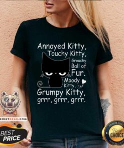 Funny Angry Cat Kitten Lover Attitude V-neck