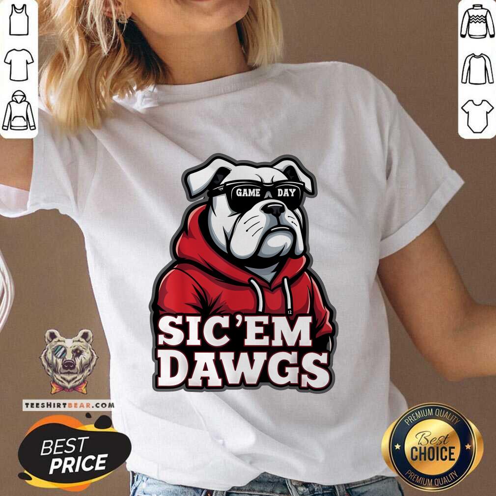 Funny Bulldogs Football Spirit Game Day Vintage V-neck