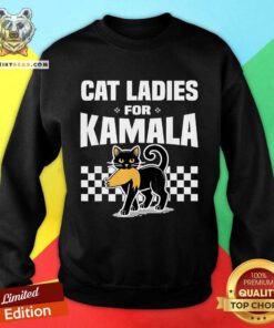 Funny Cat Ladies Cat Kamala Lettering Positive Sweatshirt