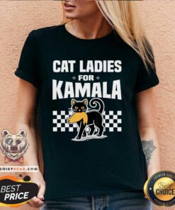 Funny Cat Ladies Cat Kamala Lettering Positive V-neck