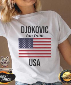 Funny Djokovic Fan From USA Novak Djokovic 2024 Paris Olympics Flag V-neck