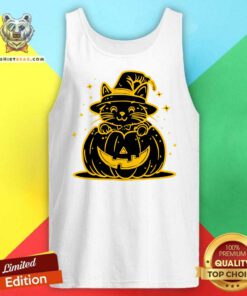 Funny Happy Halloween Cute Cartoon Cat Pumpkin Tank-top