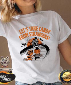 Funny Let's Take Candy From Strangers Halloween V-neck