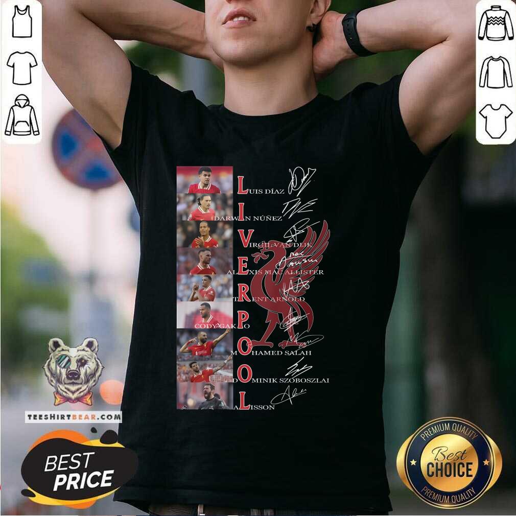 Funny Liverpool Football Club All Team Signatures T-Shirt