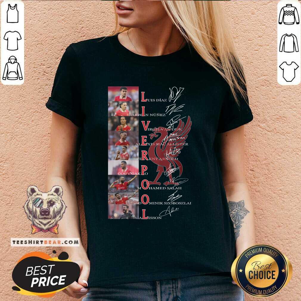 Funny Liverpool Football Club All Team Signatures V-neck