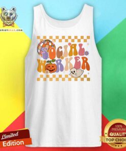 Funny Social Worker Halloween School Social Work Ghost Tank-top