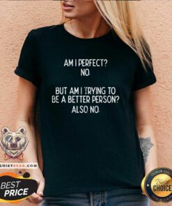 Good Am I Perfect No Trying To Be Better Person Also No V-neck