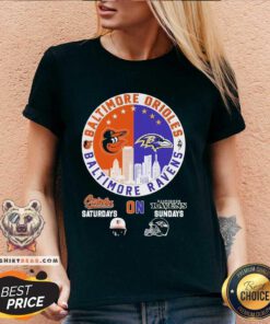 Good Baltimore Orioles X Baltimore Ravens V-neck