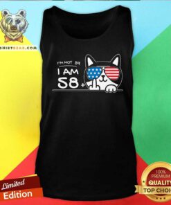 Good I'm Not 59 I Am 58 Plus 1 Middle Finger Cat Flip Tank-top