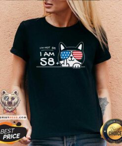 Good I'm Not 59 I Am 58 Plus 1 Middle Finger Cat Flip V-neck
