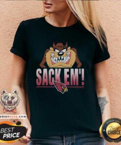 Good Looney Tunes Taz Sack Em' X Arizona Cardinals V-neck