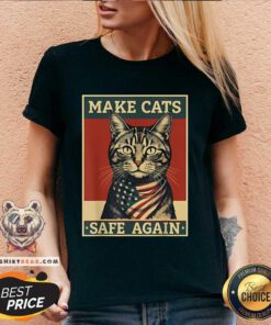 Hot 2024 Presidential Election Make Cats Safe Again V-neck