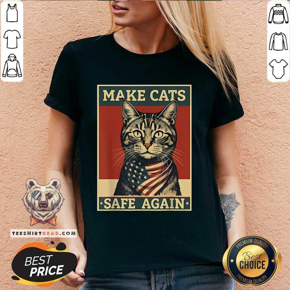 Hot 2024 Presidential Election Make Cats Safe Again V-neck