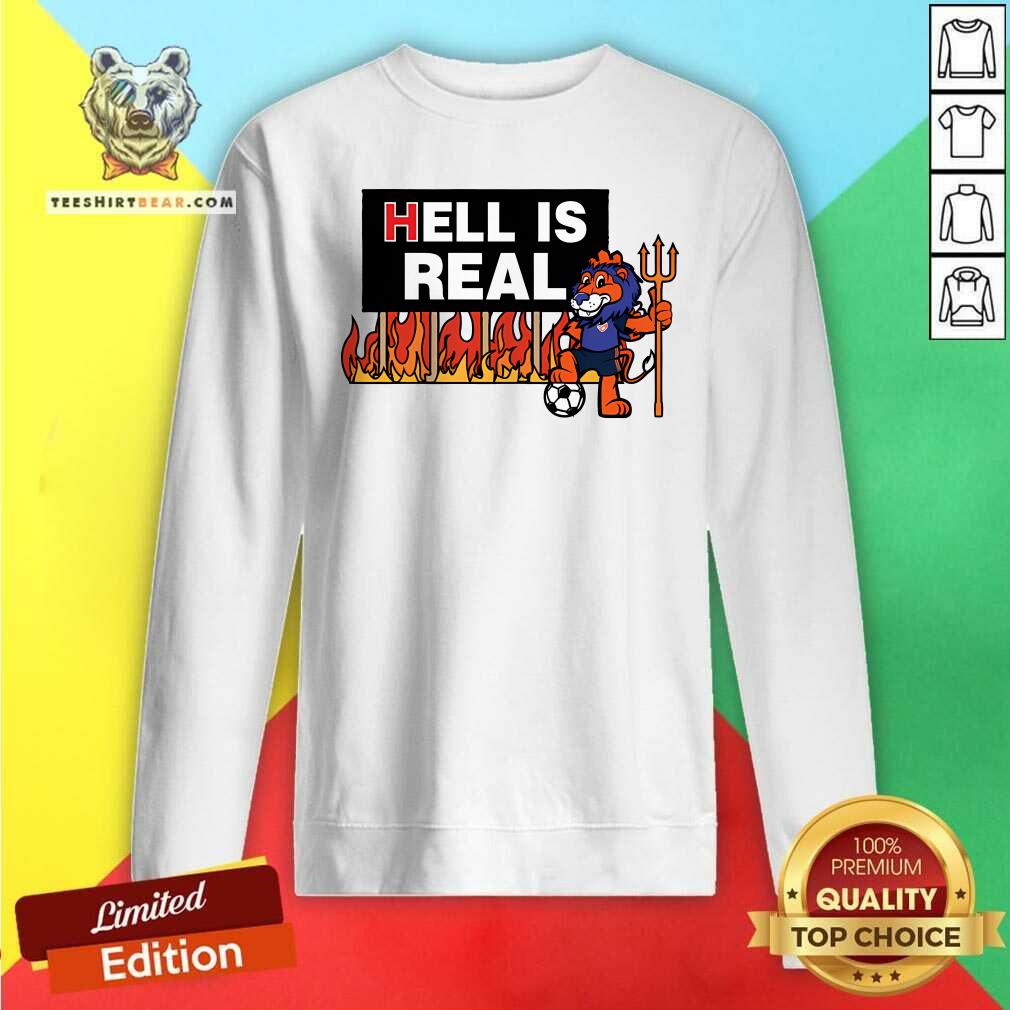 Hot Hell Is Real Sign Cartoon Lion Sweatshirt