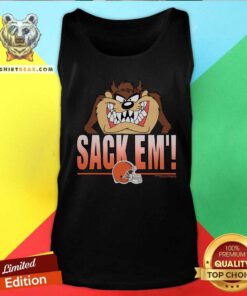 Hot Looney Tunes Taz Sack Em' X Cleveland Browns Tank-top