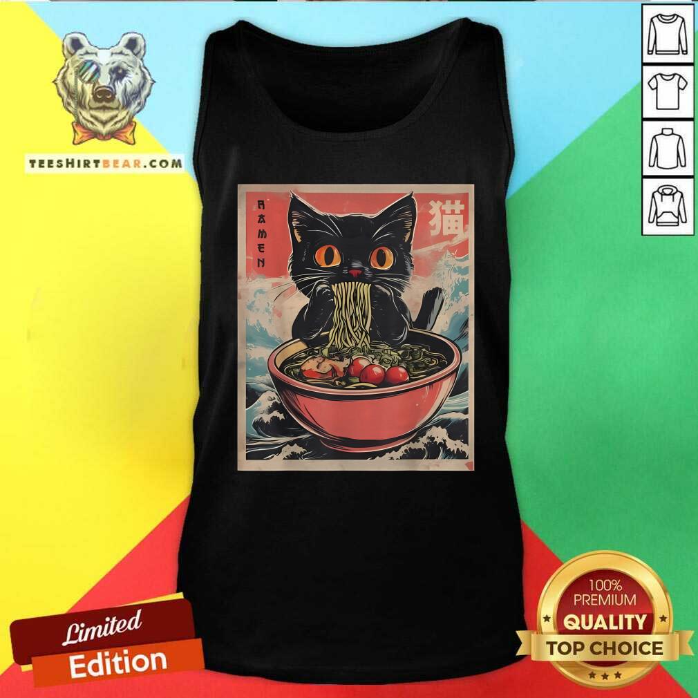Nice Cat Ramen Japanese Kawaii Cat Anime Tank-top