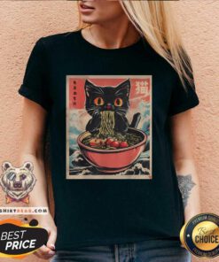 Nice Cat Ramen Japanese Kawaii Cat Anime V-neck